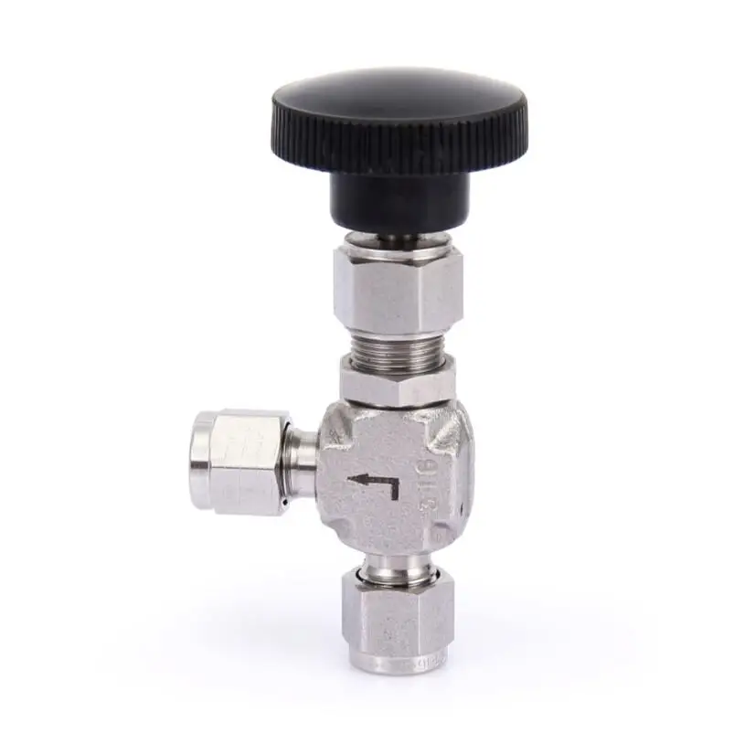 High Quality Stainless Steel 316 ISO Certified High Pressure 5000psi Needle Valve Manual OD Pipe End Needle Fittings