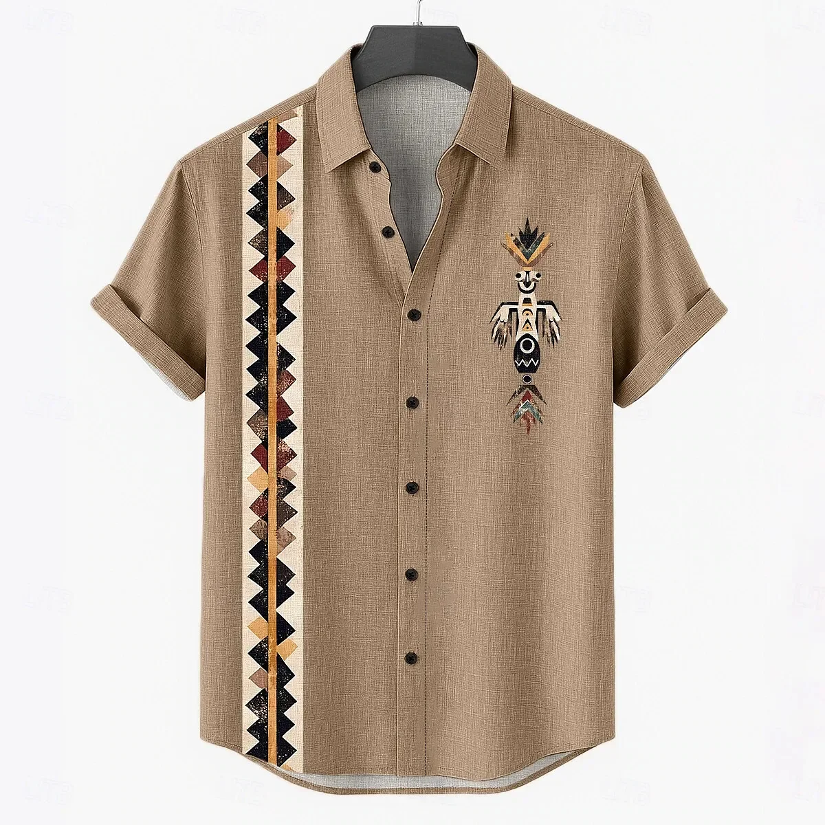 Men's Ethnic Retro 3D Print Fashion Shirt Hawaiian Shirt Short Sleeve Street Line Button Party Men's Vacation Beach Shirt
