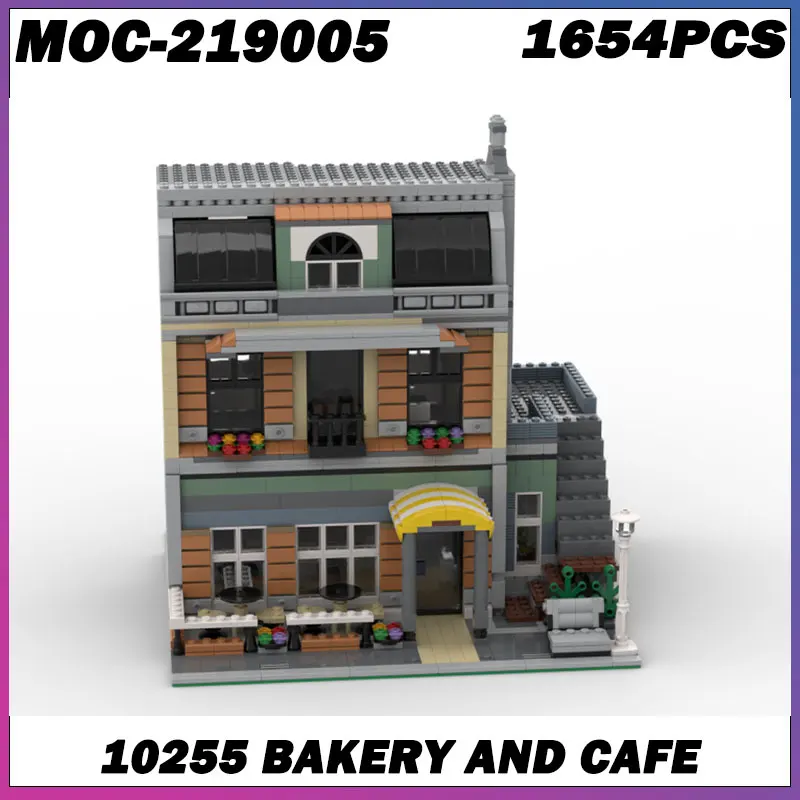 

1654 шт. MOC- 219005 Набор для сборки хлебобулочных изделий и кафе — модель квартиры на тему центрального парка, строительная игрушка «сделай сам» для коллекционеров