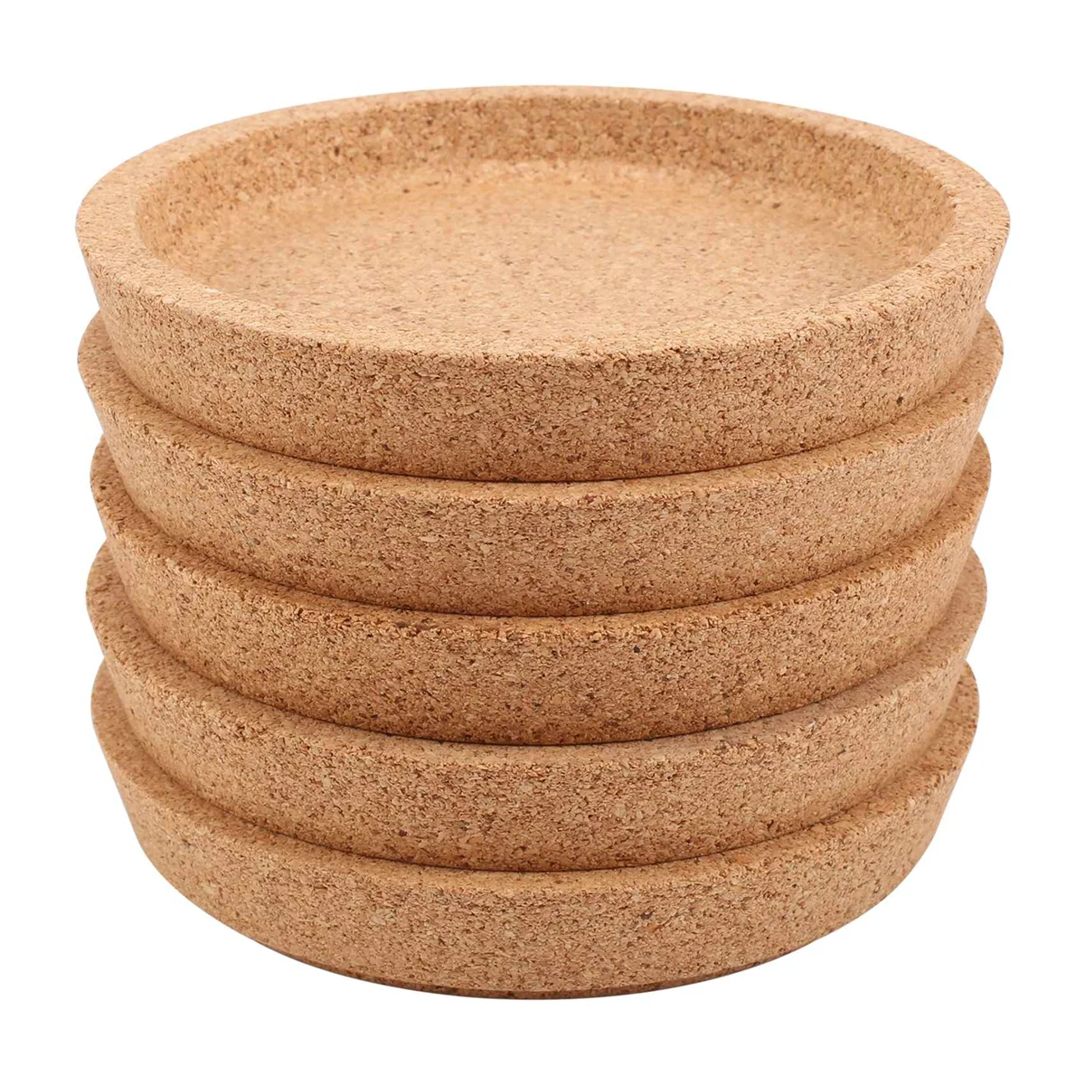 Coaster da cortiça da bebida para restaurantes e barras, resistente ao calor, reusável, natural, redondo, água, 5 PCes