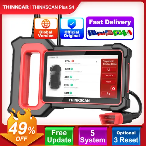 THINKCAR THINKSCAN 플러스 S4 S7 OBD2 스캐너, ECM ABS SRS TCM BCM 시스템, DIY 옵션 재설정, 와이파이 무료 업데이트, 자동차 진단 도구