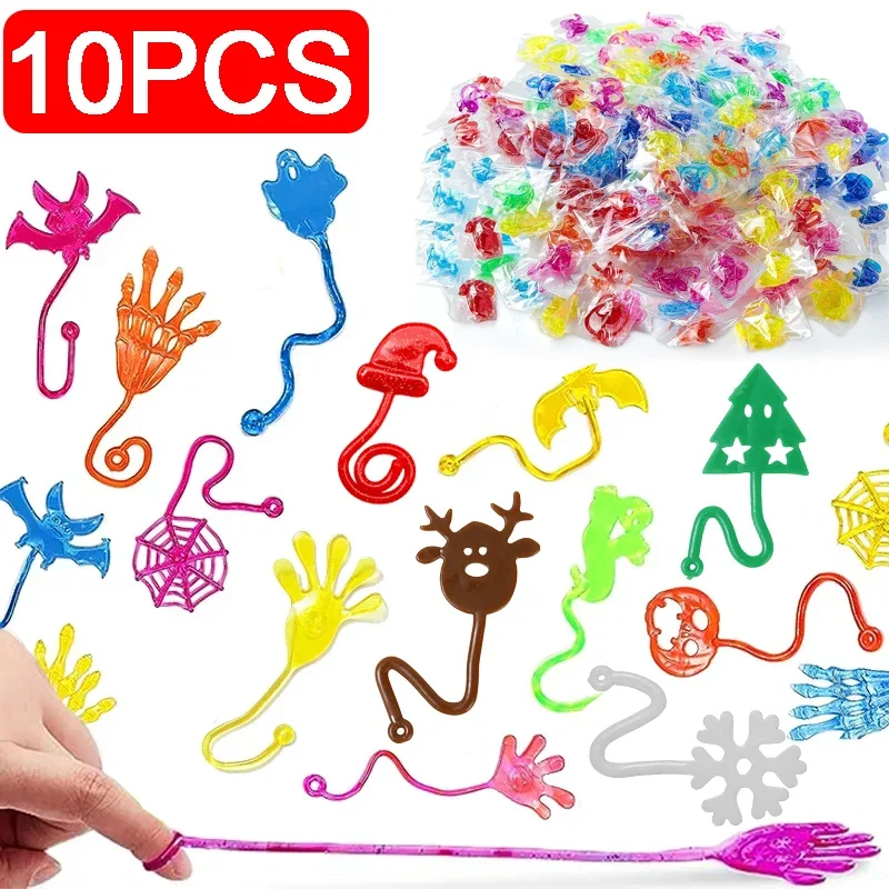 Elastic Stretchable Sticky Hands Toy para crianças, alívio do estresse, escalada de janelas, Halloween, Natal, presentes do festival, 1-10pcs