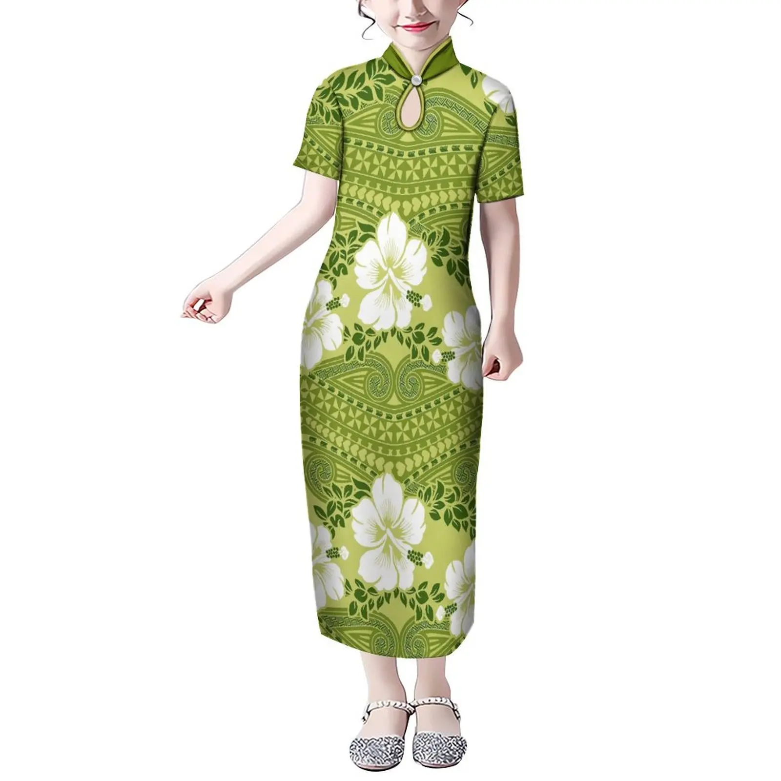 High Quality Children'S Dress Stylish And Comfortable Girls Dress Hawaii Polynesian Islands Custom Print