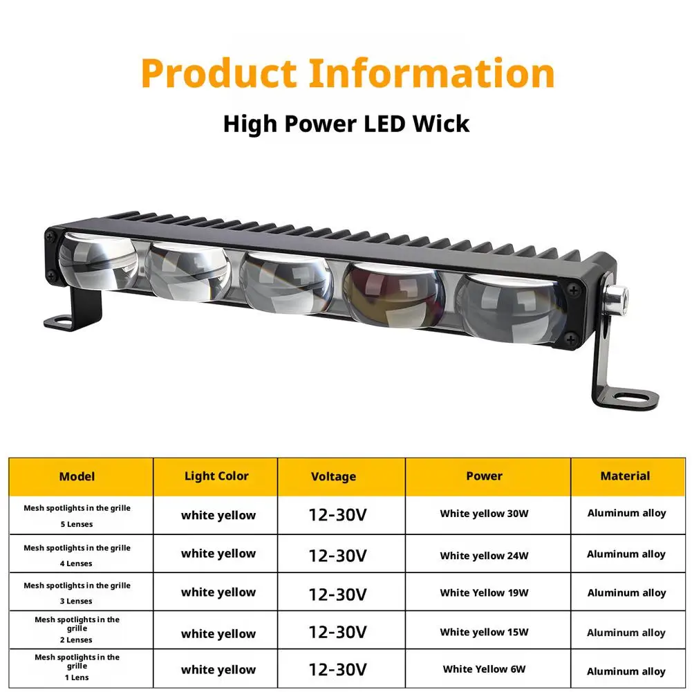 1/2/3/4/5/6 قطعة سيارة مصبغة ضوء الليل سيارة السيارات LED شبكة ضوء أصفر أبيض لونين رصف ضوء العمل المصباح الأضواء