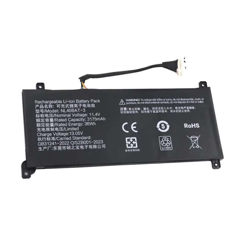 بطارية الكمبيوتر المحمول ل NL40BAT-4 15.2V 50Wh NL40BAT-3 11.4V 36Wh NP50BAT-4-54 15.4V 54WH V150BAT-3-41 11.55V 41Wh V150BAT-4-53 15.4V