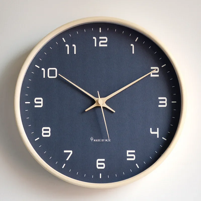 New 10/12/14inch Solid Wood Simple Nordic Wall Clock Fashion Light Luxury Creative Clock Living Room Home Decoration Wall Clock