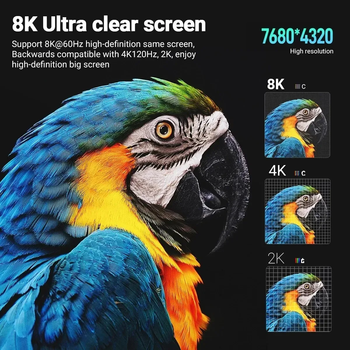

Кабель 8K HDMI 2.1 4K@120 Гц 8K@60 Гц 48 Гбит/с EARC ARC HDCP Сверхвысокоскоростной HDR для видеокабеля RTX ПК Ноутбук Проектор HD TV PS5