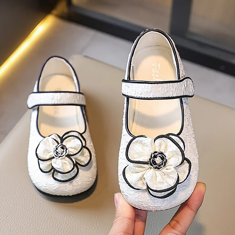 

Children's Casual Shoes Fashion Flower Mary Jane Girls' Princess Shoes Spring New Baby Kid's Soft Soled Anti Slip Flat Shoes