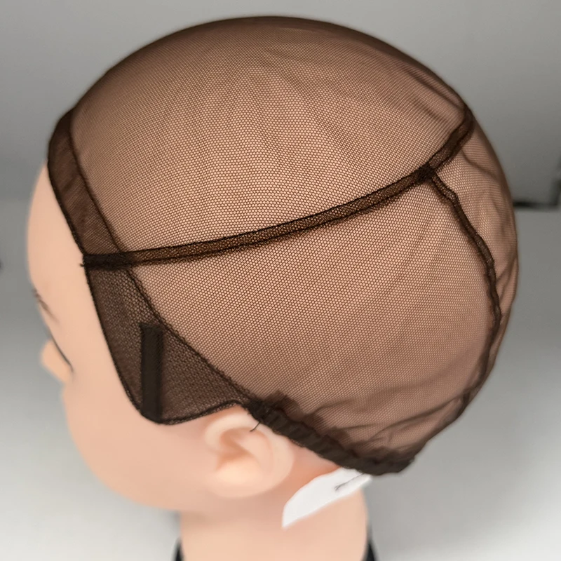 

Full Lace Wig Cap For Making Wigs Made By Dark Brown Transparent Swiss Lace Net