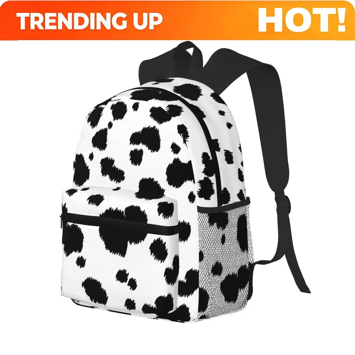 Custom Bag Dalmatian Dog Texture Student Backpack School Bag Hiking Travel Daypack For Boys Girls Bookbag Shoulder Bags