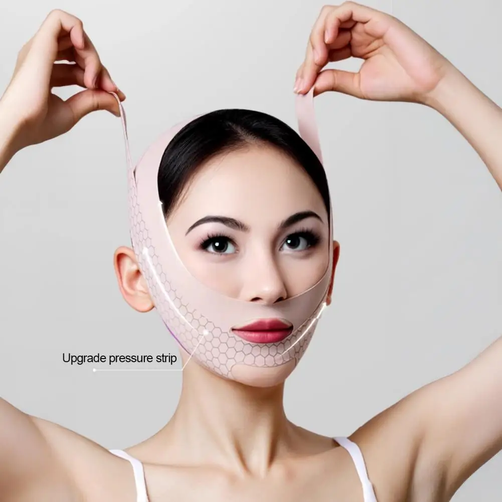 V Line Lifting Mask Chin Strap Women Face Slimming Strap Reusable V Line Mask Prevent Sagging Jaw Exerciser V-line Face Shaper