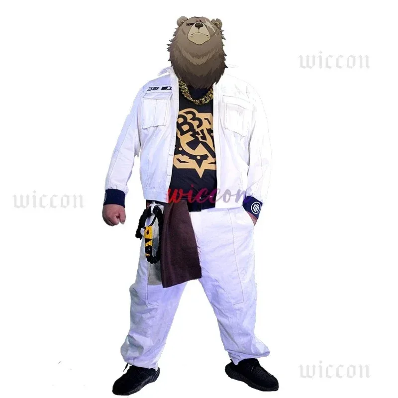 FC6Game Zenless Zone Zero Ben Bigger 코스프레 의상 남성용 화이트 코트 자켓 작업복 Ben Bigger Cosplay Plus Size Halloween @FC8!