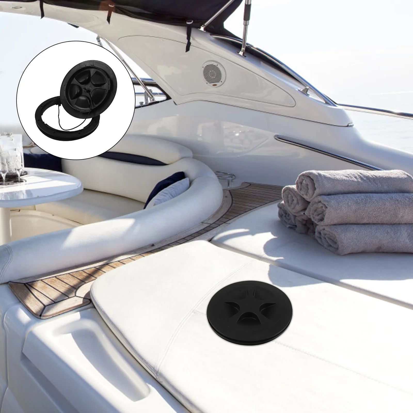 

Rotating Cover 7.47Inch Plastic Waterproof Deck Plate For Kayak Boat Storage Access Hatch Lid Marine Boat Hatch Deck Cover