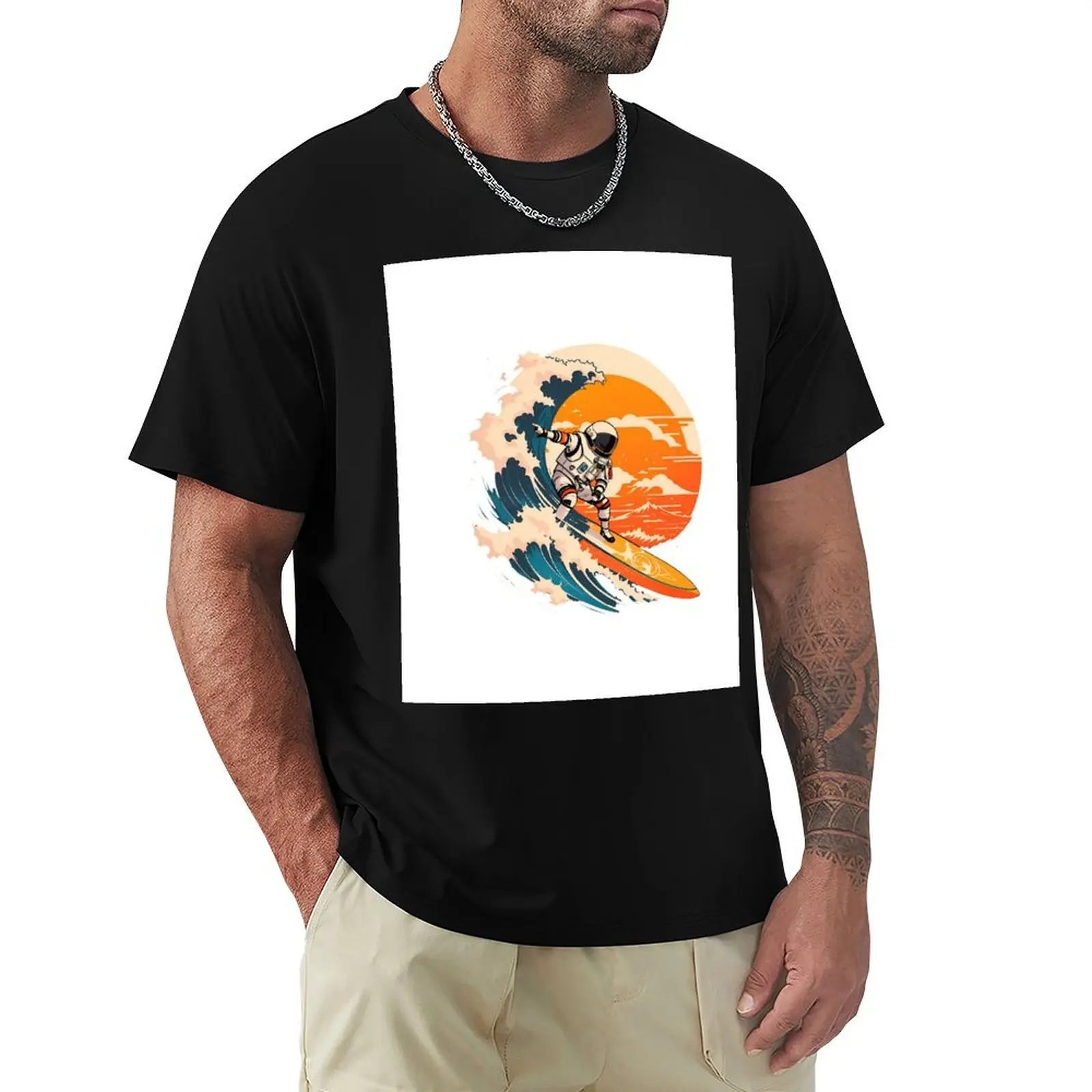 

Outer space surfing astronaut - astronaut surfing cosmic waves T-Shirt anime affliction shirts sports fans mens graphic t-shirts