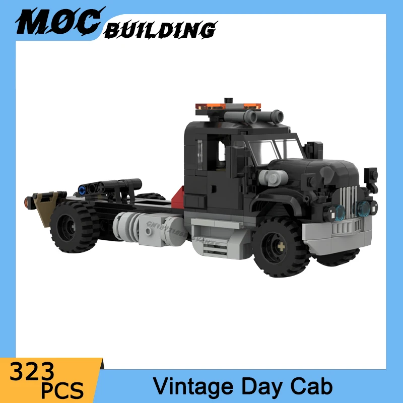 

MOC City Transport Vehicle Vintage Day Cab Sleep Semi Truck Model Building Blocks DIY Assemble Bricks Creative Car Toys Gifts