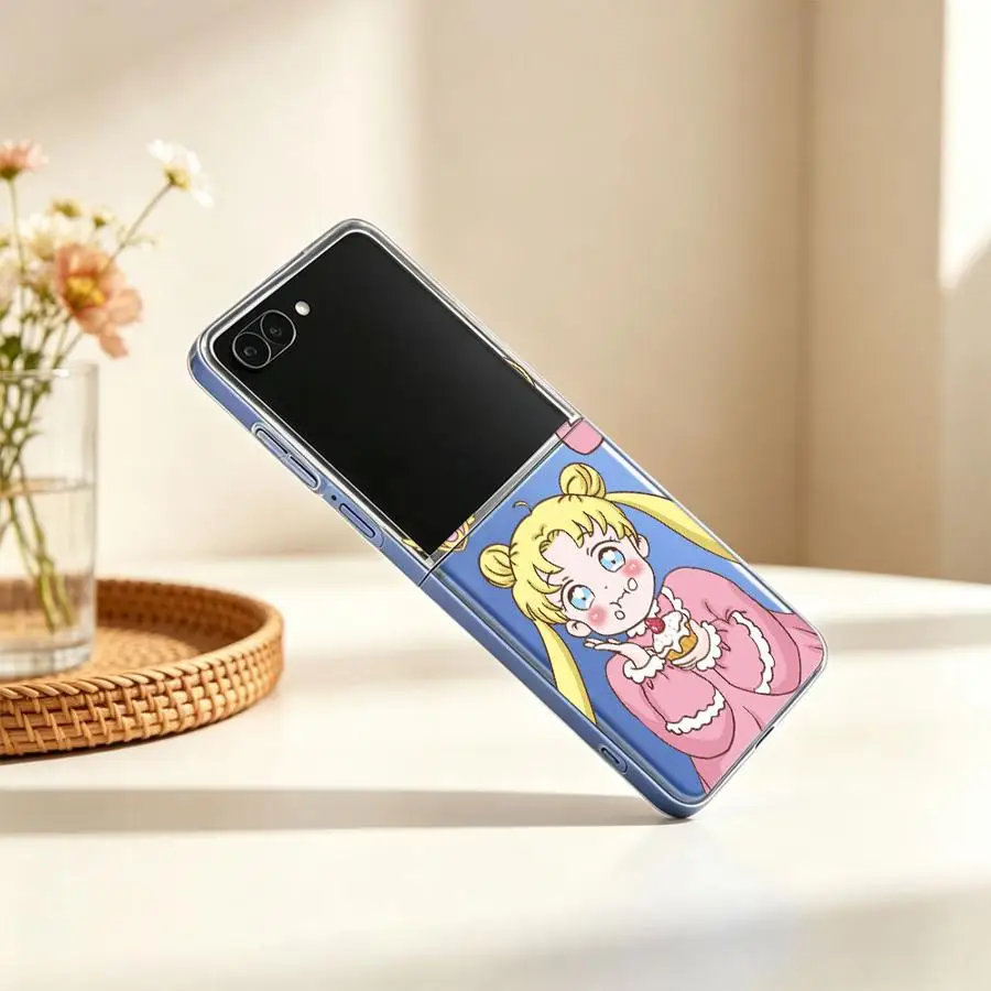 Case for Samsung Galaxy Z Flip 8 Flip4 Flip6 Flip7 FE Z Flip 7 6 5 4 3 Flip3 Flip5 Phone Funda Cute Sailors M-oons