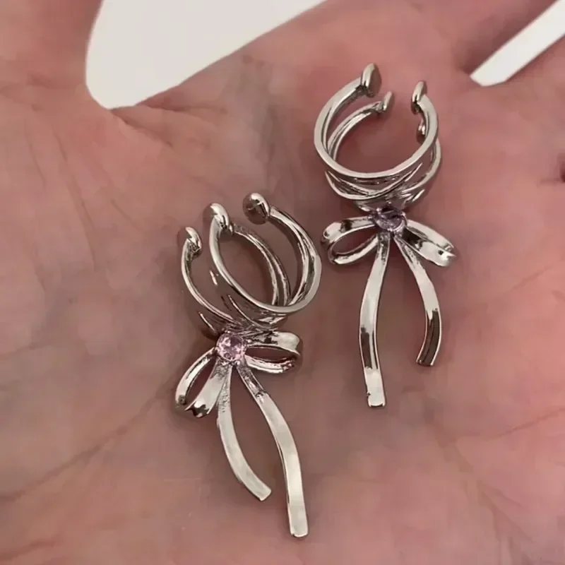 

Y2K Girls New Ribbon Aesthetics Ear Clips Ballet Style Ribbon Bow-Knot Ear Cuff Women Korean Fashion Kpop Earring Jewelry Gifts