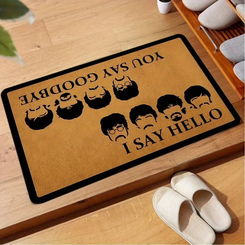 Indoor Doormat Front Mat You Say Goodbye and I Say Hello Absorbent Living Room Funny Mats Low Profile Rug for Entry Patio Lawn