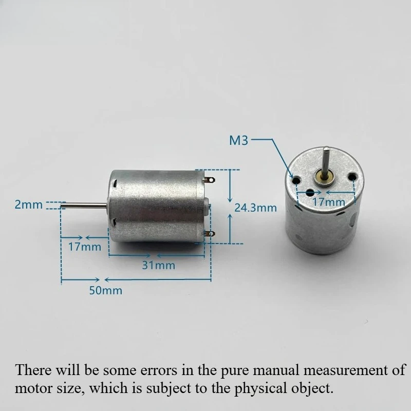 RK370-3572 High-speed Motor Dc3V-12V Large Torque Strong Magnetic Carbon Brush Fan Remote Control Model Car