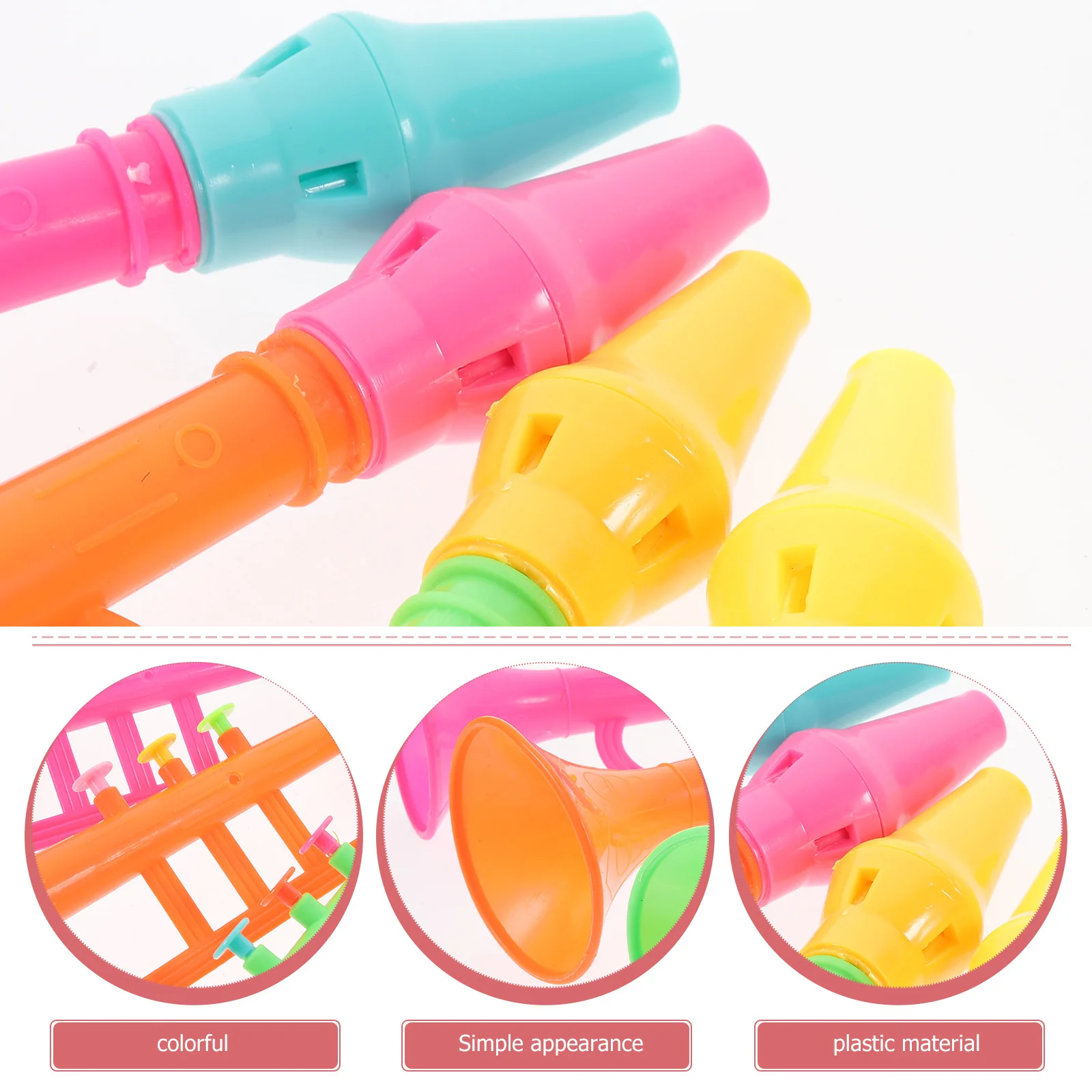 

4Pcs Simulation Trumpets Portable Plastic Mini Colorful Musical Instruments Party Noise Makers Trumpet Props Simulation Trumpet