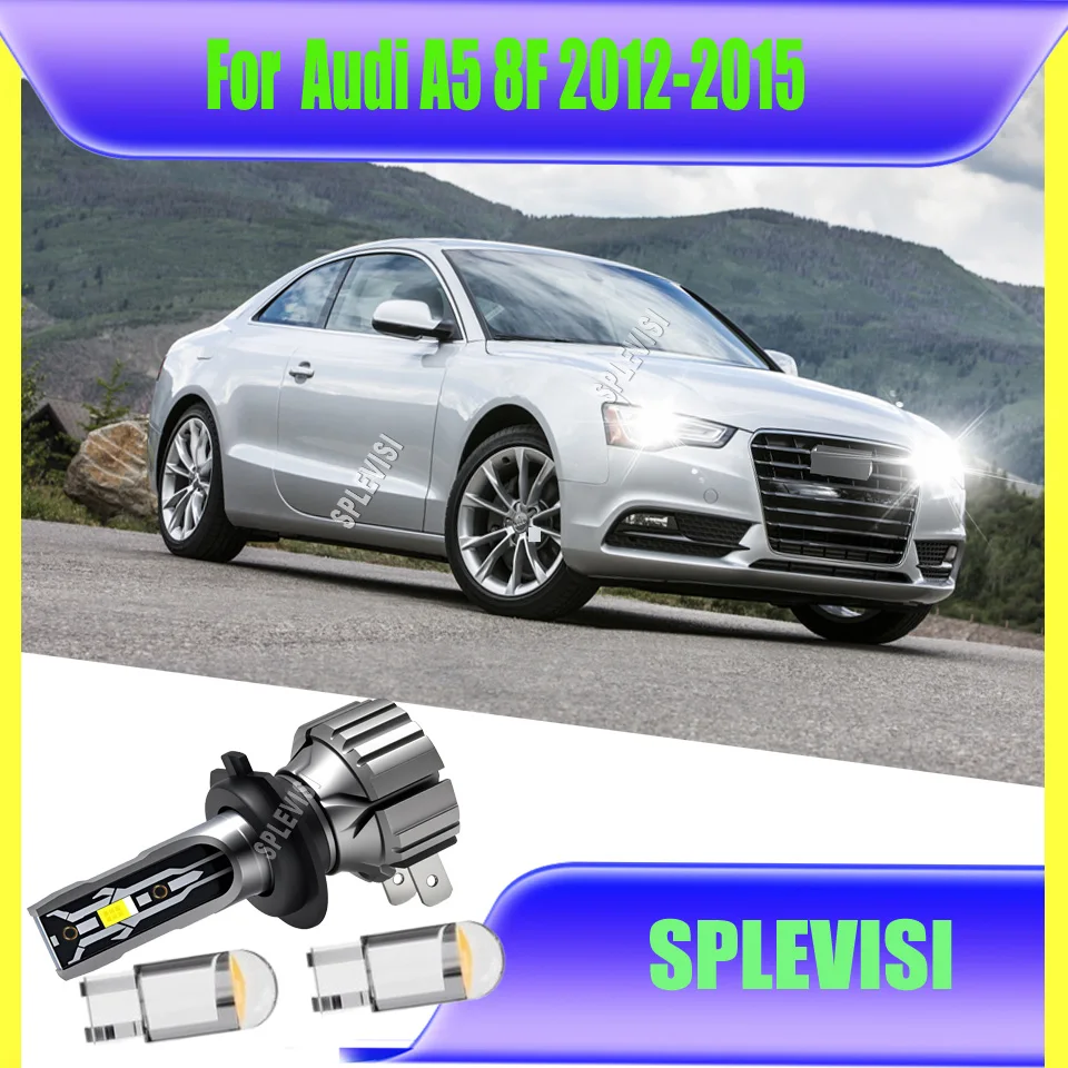 

2Pcs 7500Lm 1:1 Original Size Luces LED Lamps Wireless Car Headlight Accessories For Audi A5 8F 2012 2013 2014 2015