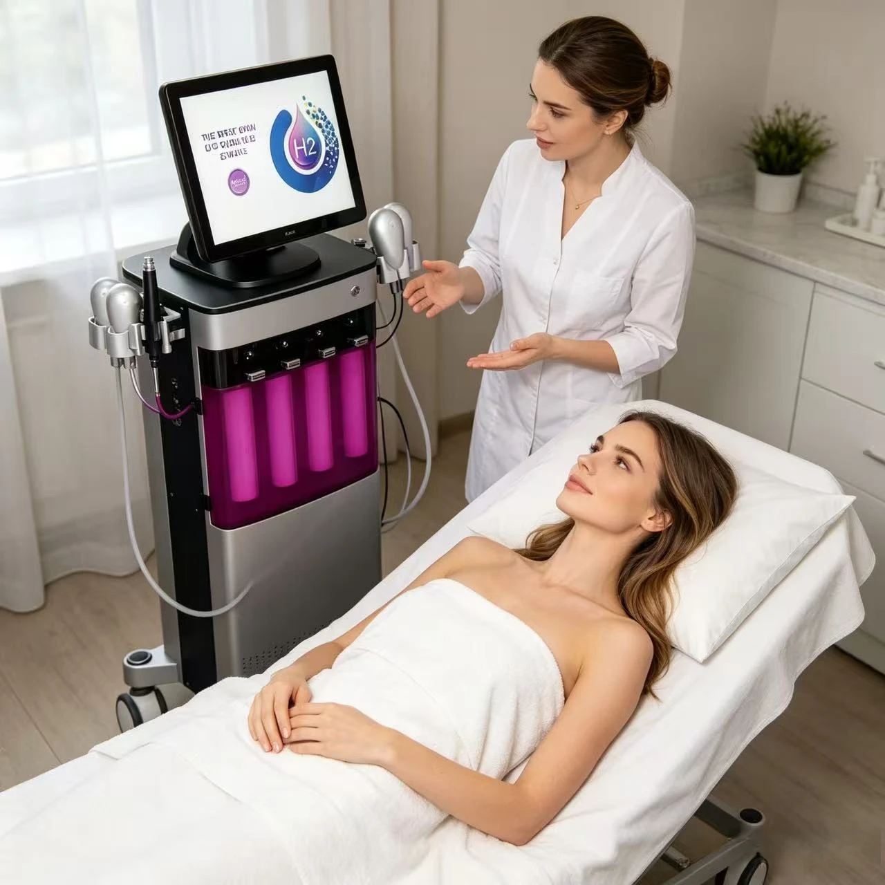 

Hydra Oxygen Facial epilator Multifunction Skin Care Machine: Facial Cleaning, Rejuvenation, Blackhead Removal & Face Lifting