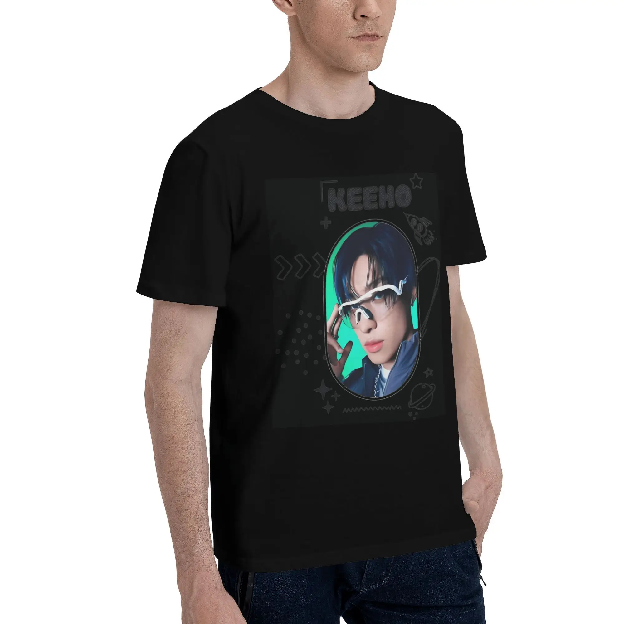 P1harmony Keeho T-Shirt Men's  Vintage 100 Cotton T Shirts Summer Crewneck Trending Tees Pattern Oversized Tops