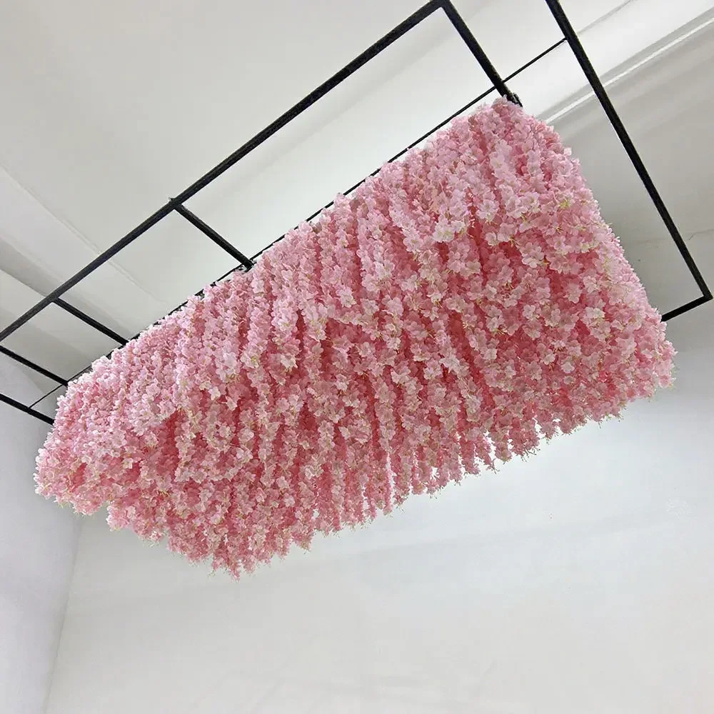 Ceiling hanging wisteria modern wedding hotel lobby venue planning project