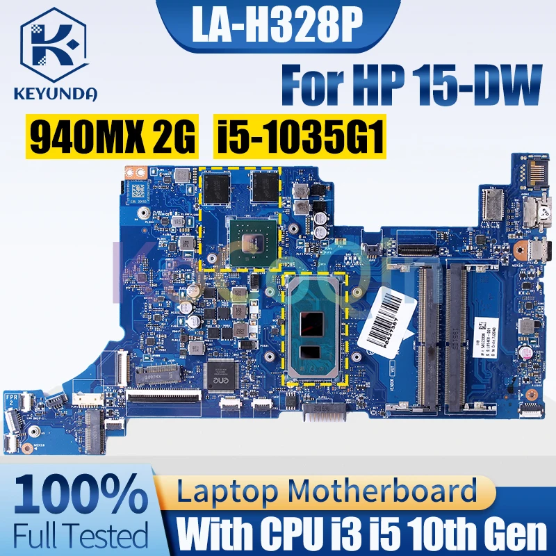 

FPI50 LA-H328P For HP 15-DW Notebook Mainboard i3-1005G1 i5-1035G1 940MX 2G L86464-001 L86468-001 Laptop Motherboard Full Tested