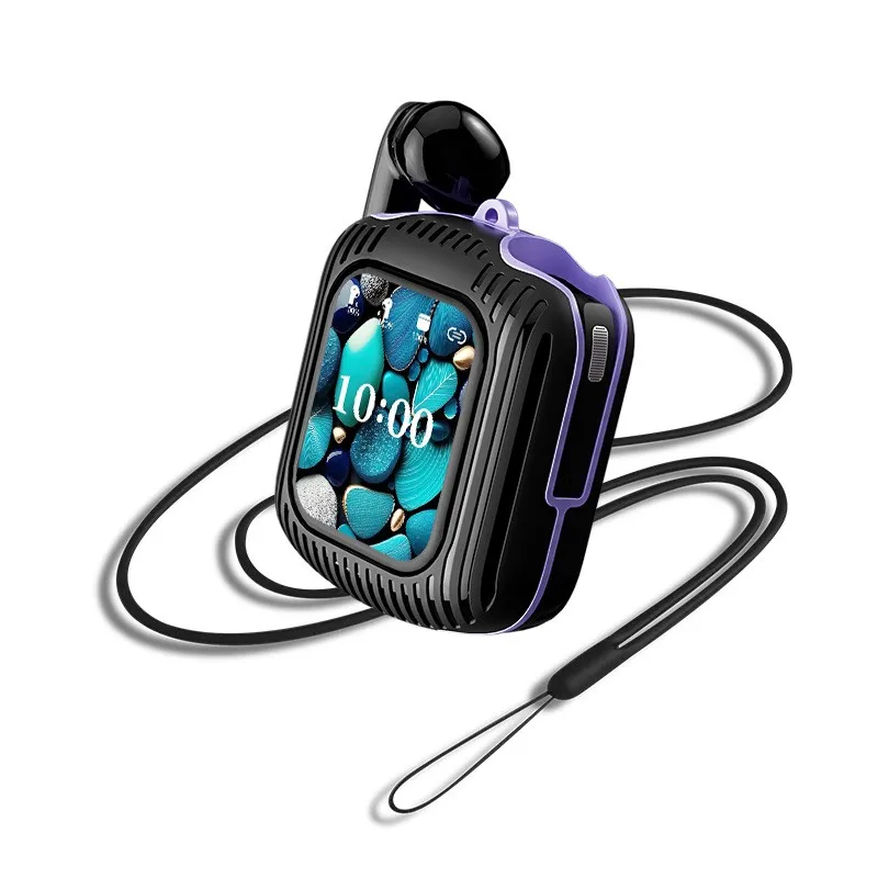 

K8 Waterproof Wireless in-Ear Headphone with JL Chipset Multifunctional Touch Screen Built-in MP3 Player Blue LCD Display