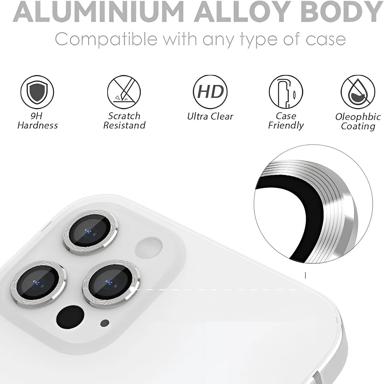 Precise Positioning Metal Camera Lens Film For iPhone 16 15 14 13 12 Pro Max Shatterproof Camera Metal Ring Cover Accessorie image 5