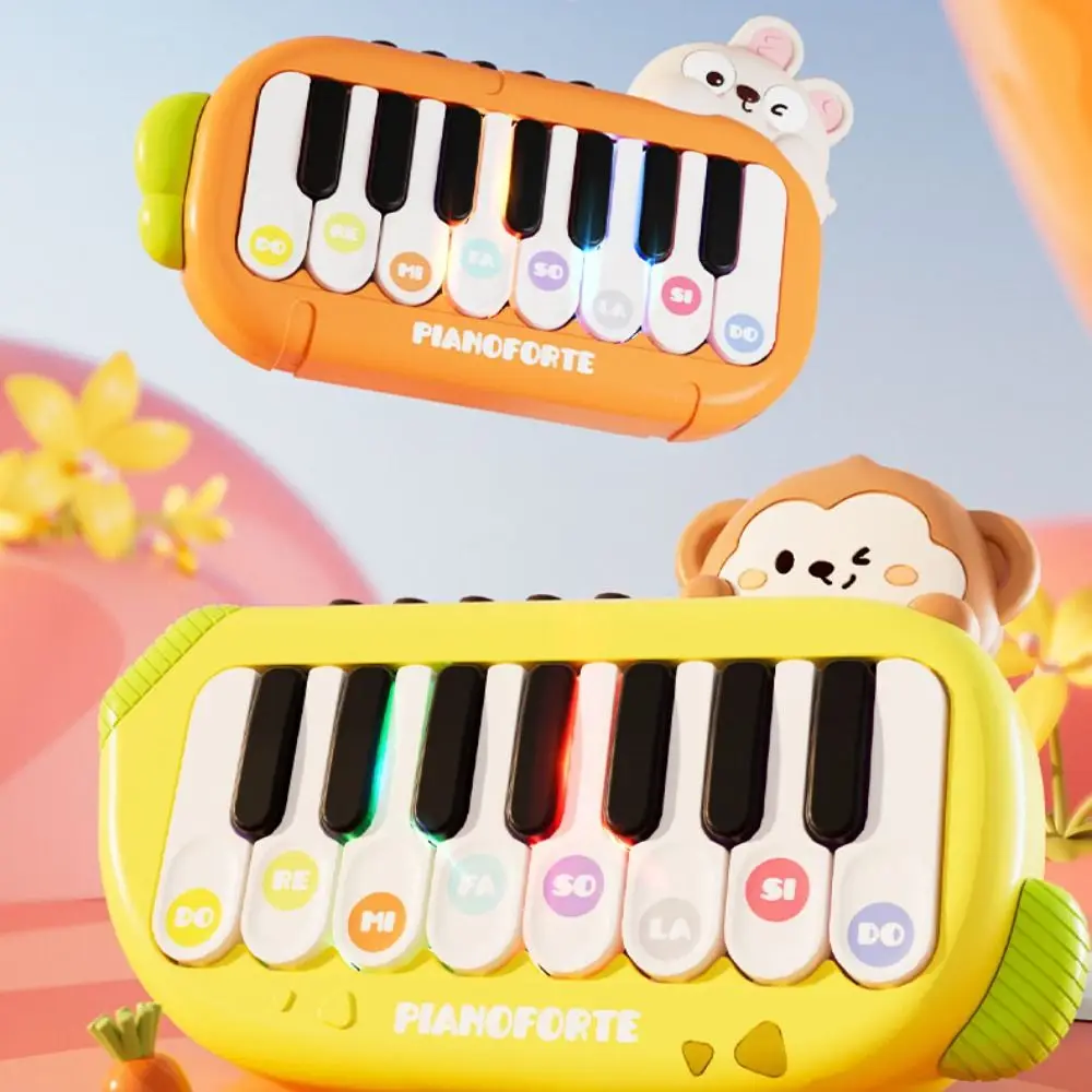 Piano Electrónico de plástico para niños, luces de juguete, sonido Montessori, teclado de Piano de bolsillo, juguete de simulación, instrumentos musicales