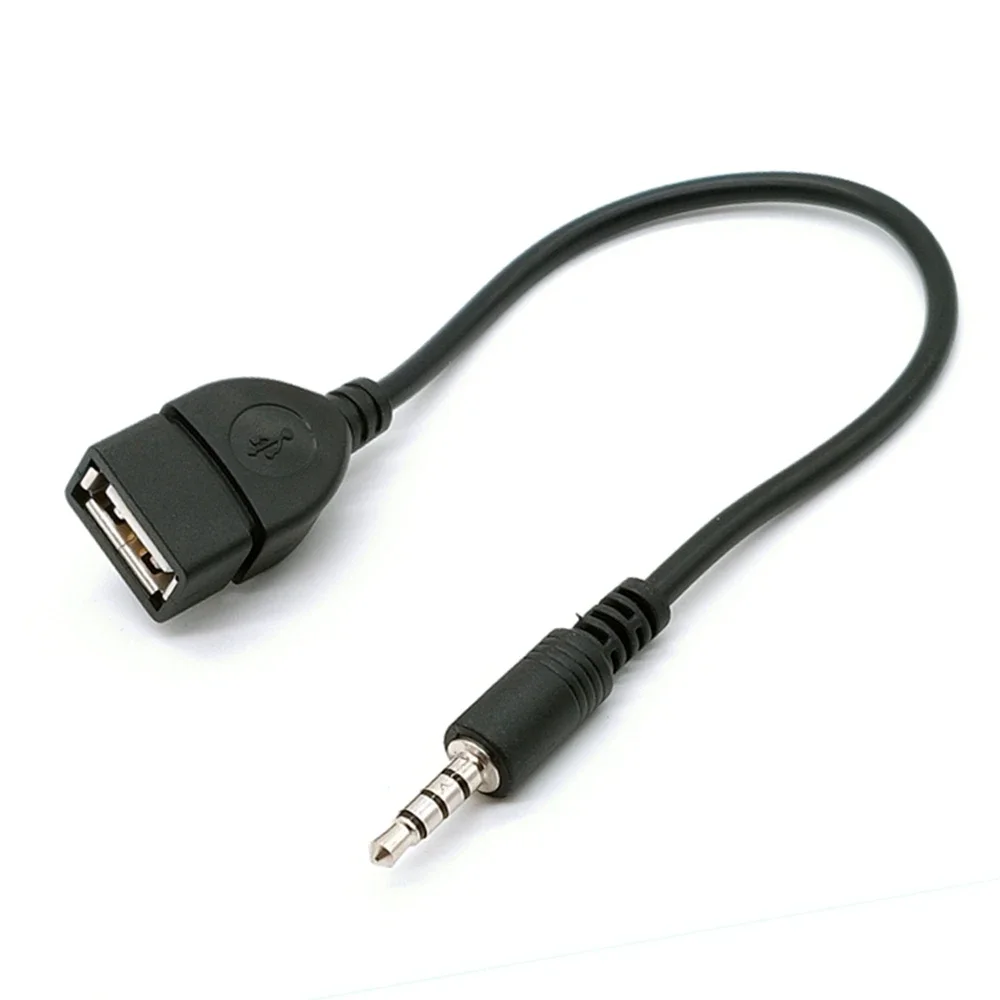 

3,5mm Stecker Audio AUX Jack zu USB 2,0 Typ A Buchse OTG Konverter Adapter Kabel für Auto MP3