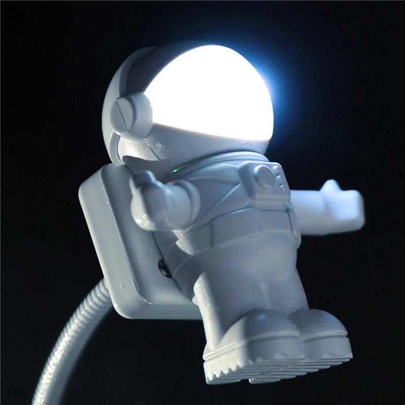 

【Flash-Sale!】2X LED USB Night Light Astronaut Shape Lighting Adjustable Foldable For Computer PC Laptop Novelty Spaceman Lamp