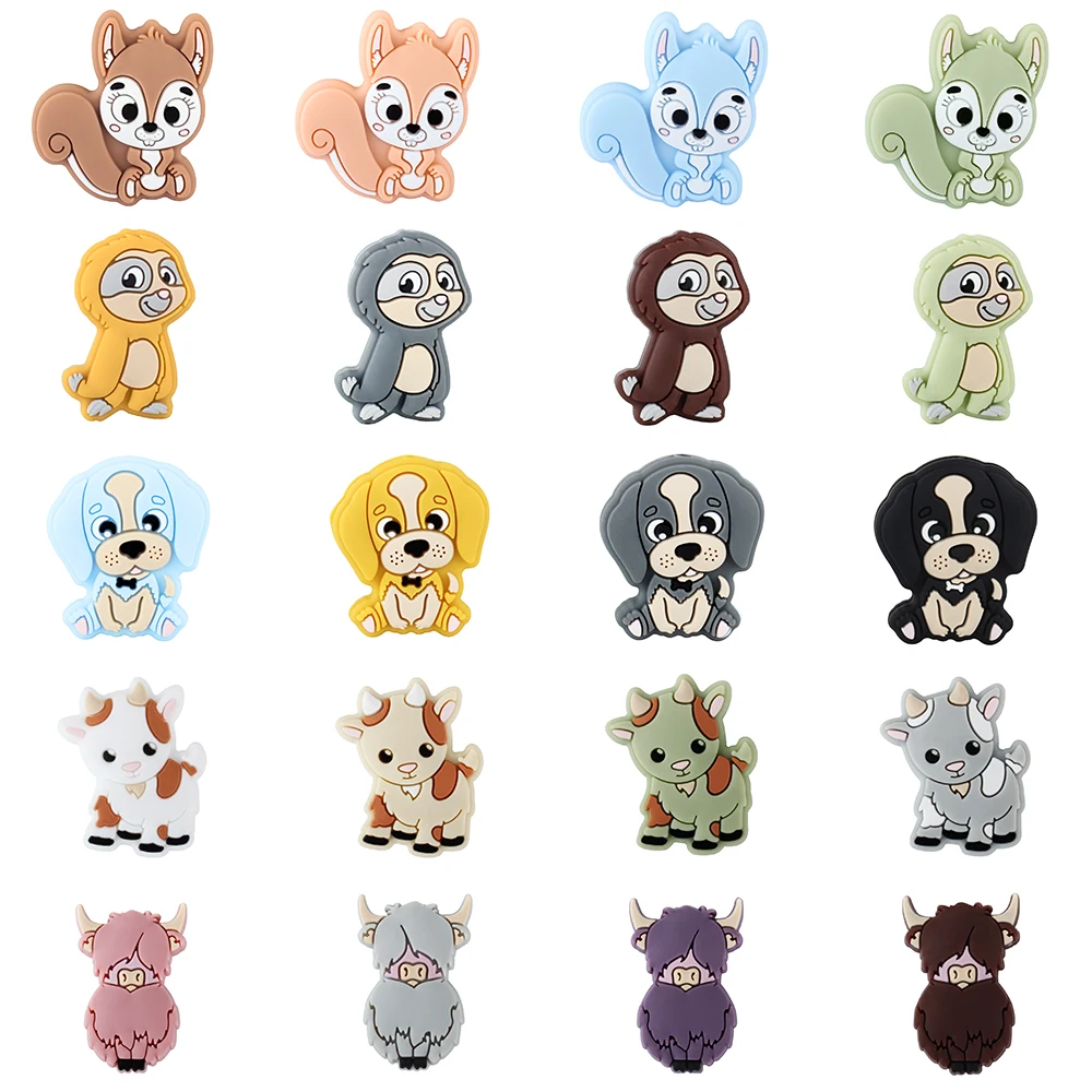 5/10Pcs Silicone Beads Animals Shape Focal Beads For Jewelry Making DIY Keychain Necklaces Bracelets Jewelry Accessories