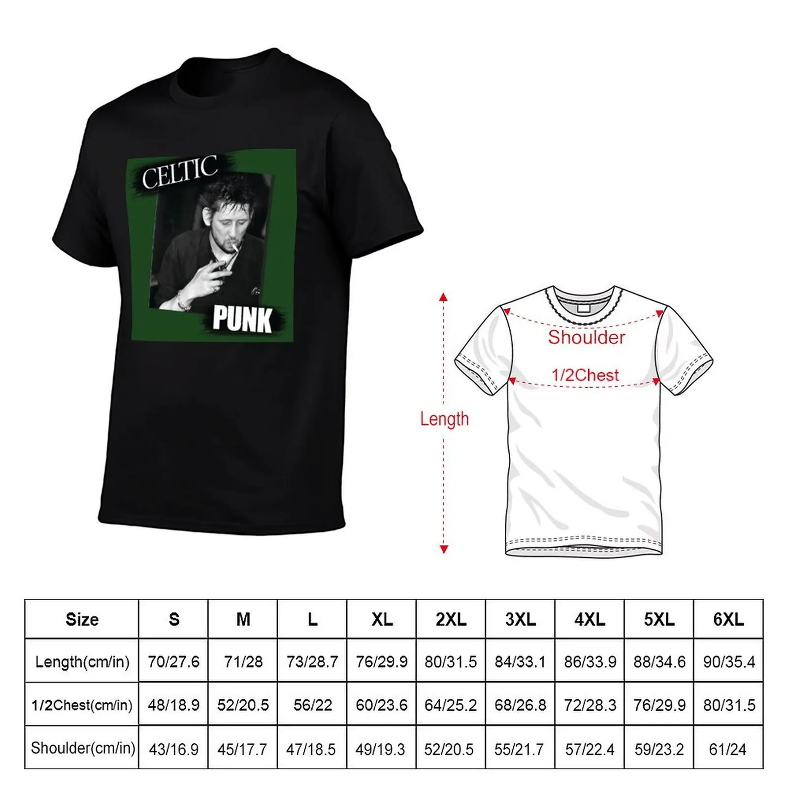 Shane MacGowan Celtic Punk Green T-Shirt new edition blanks boys whites anime figures Men's cotton t-shirt