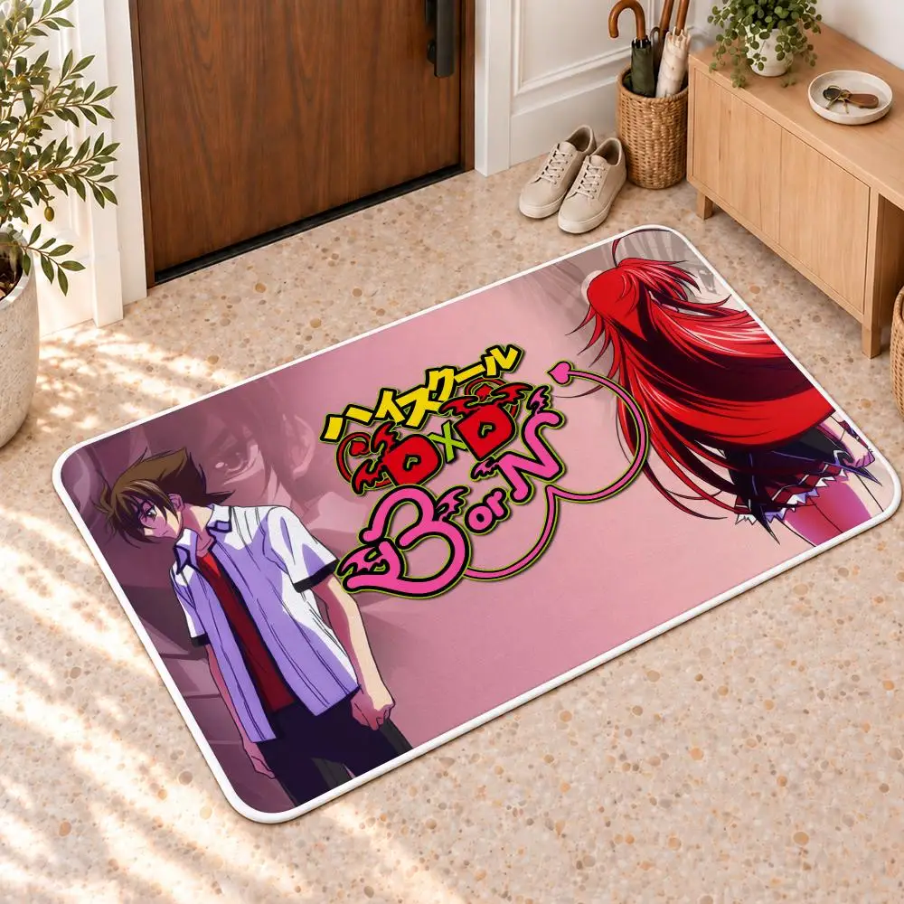 Cute Cartoon H-High School D Floor Mat Flannel Rug Soft Non Slip Door Mat For Bathroom Bedroom Kitchen Living Room Home Decor