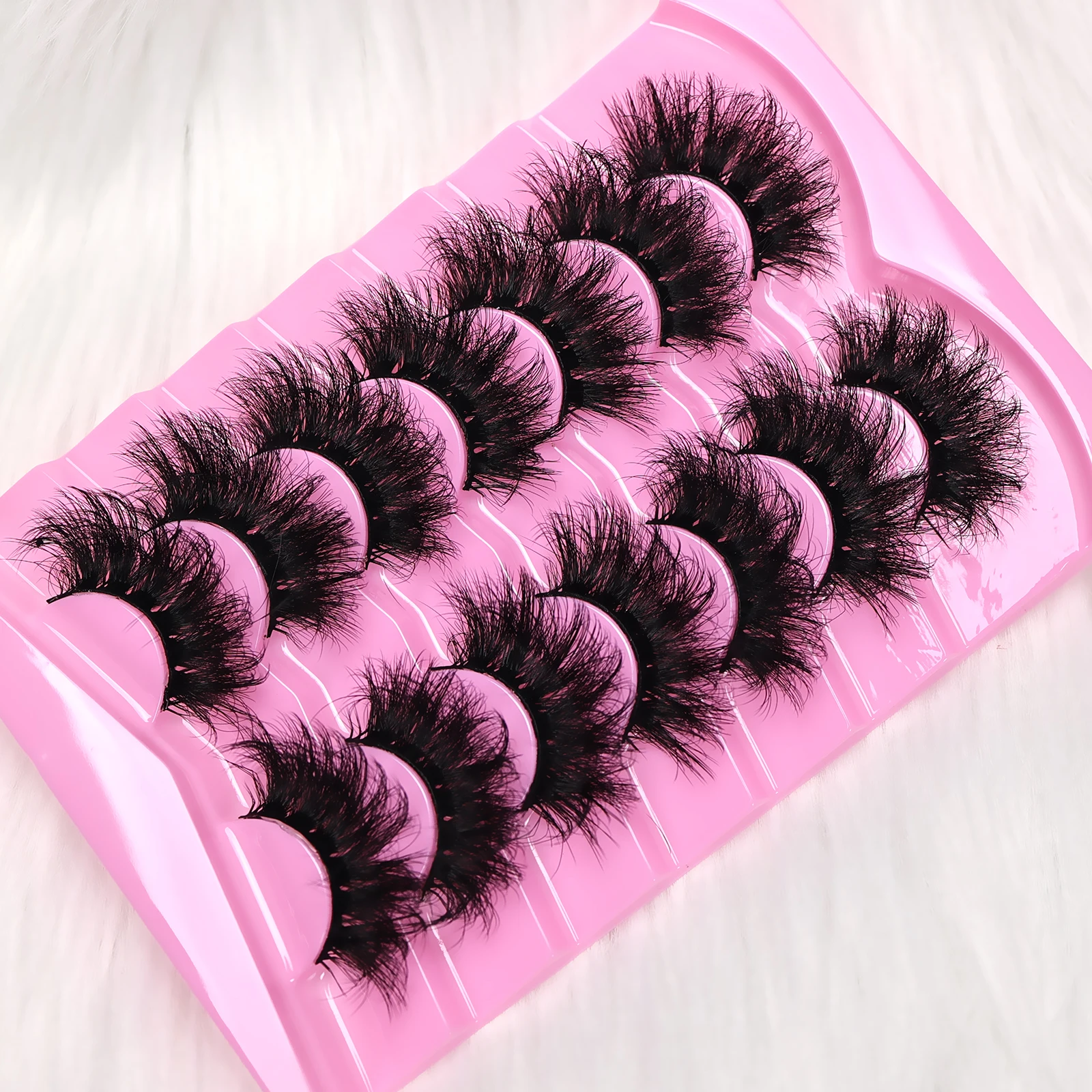 7 أزواج من الرموش الصناعية المصنوعة من المينك - رموش طويلة سميكة ورقيقة، قابلة لإعادة الاستخدام وسهلة الاستخدام لوصلات مكياج العين #3