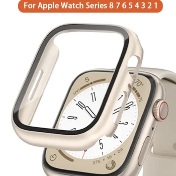 유리+케이스 애플워치 8 7 45mm 44mm 41mm 40mm 개 화면 보호기 커버 iwatch 시리즈 3/4/5/6/SE/7/8 스마트워치 액세서리용