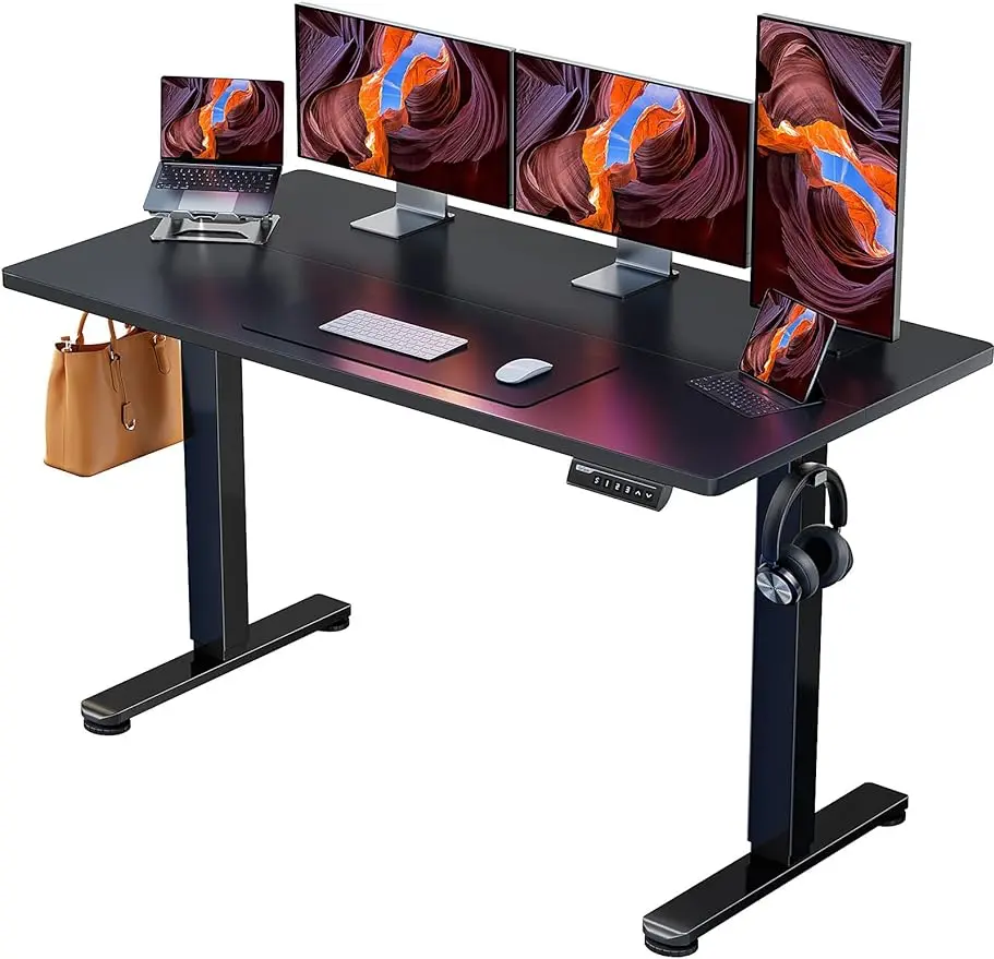 

ErGear-Height Adjustable Standing Desk, Sit Stand up Memory Computer, Home Office Black, 55x28 in