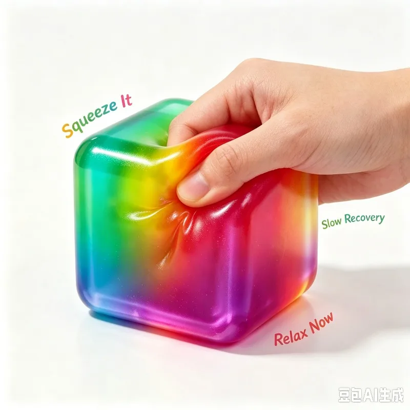 Nee Doh Nice Cube Entspannungsbox Regenbogen-Jelly Squeeze Pinch Musik Hyperaktivitätsstörung Autismus Sensorisches Entspannungsgeschenk – Detail 6