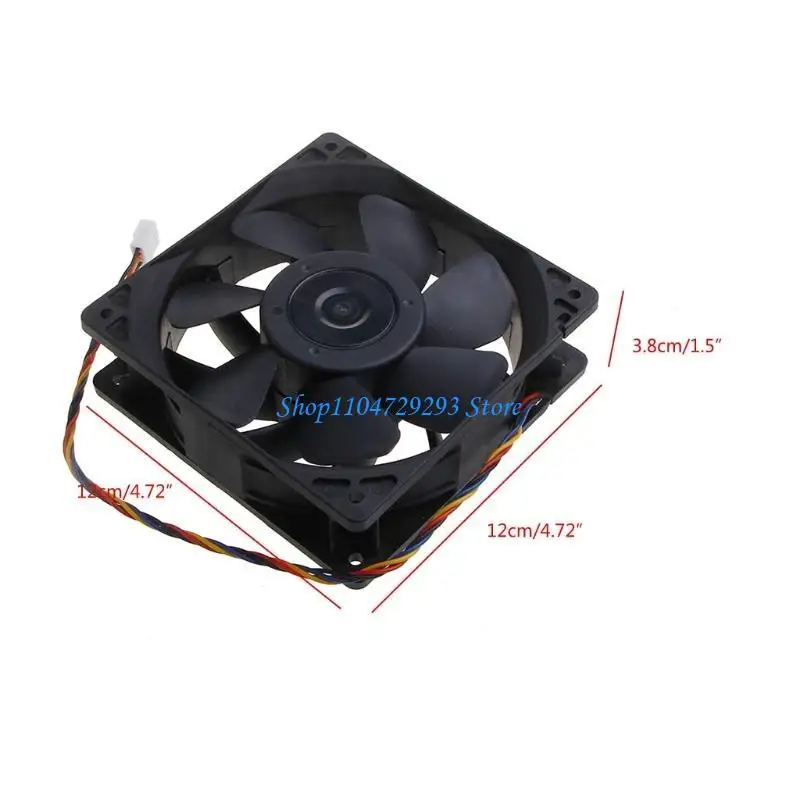 SG121238BS CPU Cooling Fan 12cm 6000 rpm 4 Pin 4 Wire PWM Automatic Temp Control 