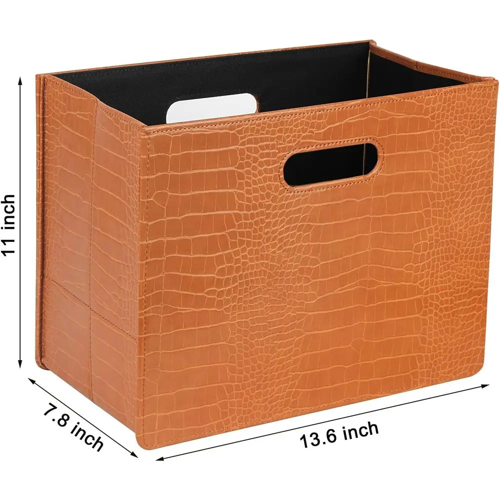 Brown Wooden Magazine and Newspaper Storage Organizer for Home or Office