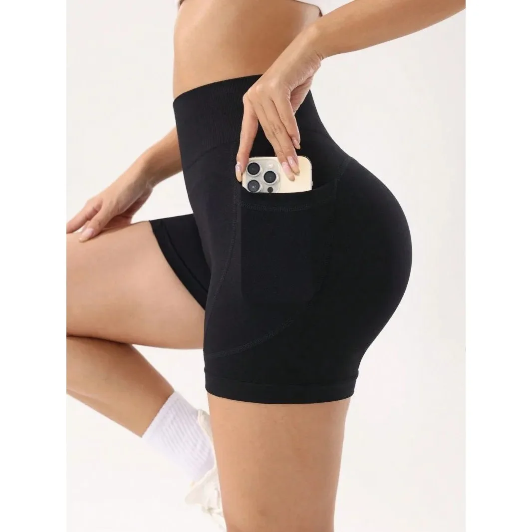 

High Waist Pure Color Sports orts Women Yoga Pants Nylon F Cleanfit Sle ort Pants for Middle-aged Women