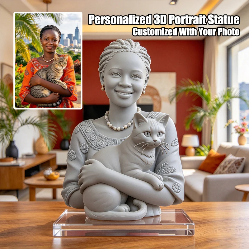 Personalized Custom 3D Figurine from Your Photo, Full Body 3D Printed Human Statue, Unique Anniversary Keepsake Gift for Couple