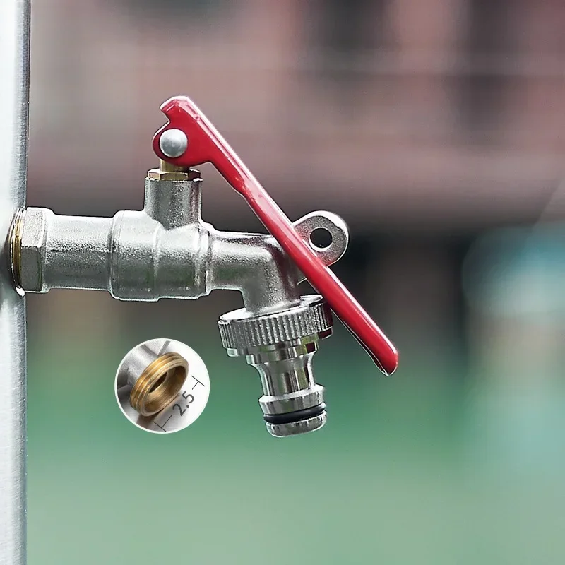 Garden Hose Faucet With Lock Water Tank Connector Replacement Tools 1/2 Inch Brass Wire Water Tap Lockable Faucet