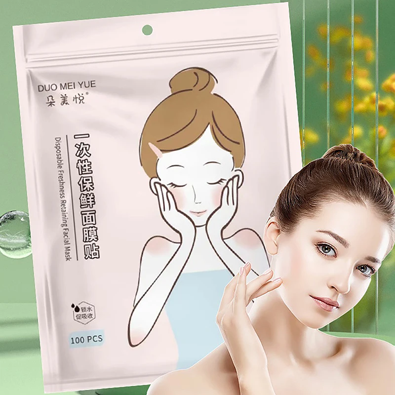 Disposable Face Plastic Film Full Face Cleaner Mask Neck Stickers Paper Transparent PE Masks Wrap Facial Beauty Healthy Tool