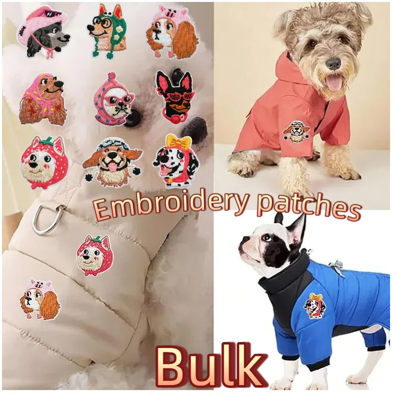 

10/12PCS Bulk Cartoon Pet Dogs Embroidery Patches, Corgi Dalmatian Beagle Iron on Appliques for Clothing DIY Arts,Crafts Sewing