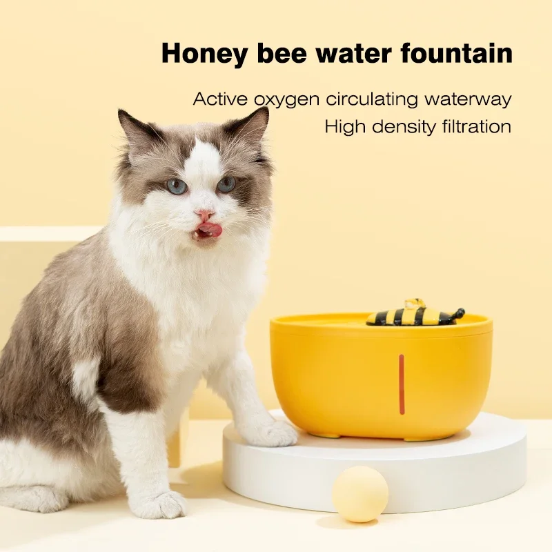 Cat Water Fountain Auto Filter USB Electric Mute Bee Drinker Bowl Cats Dog 2L Recirculate Filtring Drinker Pet Water Dispenser