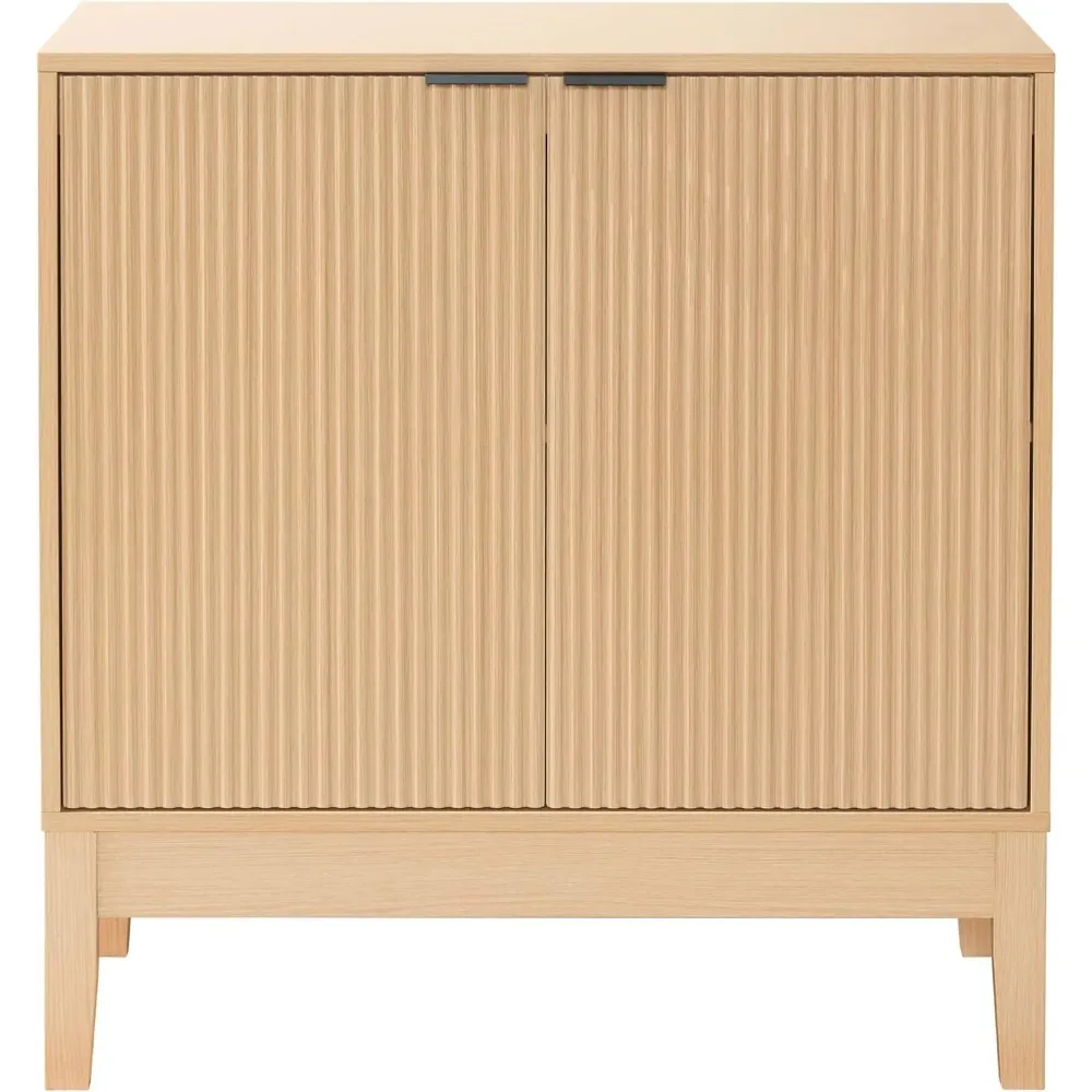 2-Door ern Storage Cabinet, Buet, Sideboard, Media Cabinet, Cupboard, Entryway Accent Table, Bookcase w/Reeded Panels and Adjust image 3